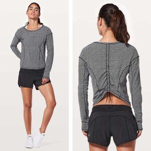 Lululemon On Pace Long Sleeve In Monochromic Black Size 6